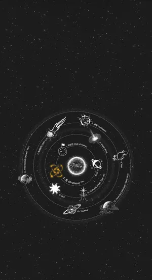 Minimalist Kpop Cosmic Design Wallpaper