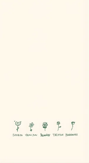 Minimalist Kpop Flower Doodles Wallpaper