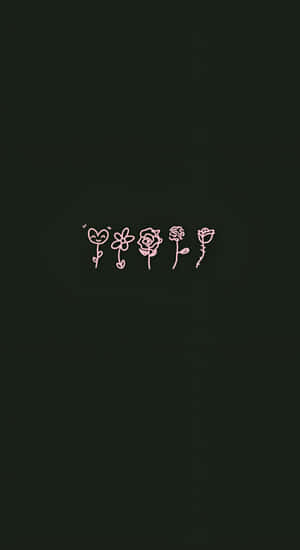 Minimalist Kpop Flower Line Art Wallpaper