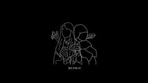 Minimalist Kpop Line Art Wallpaper