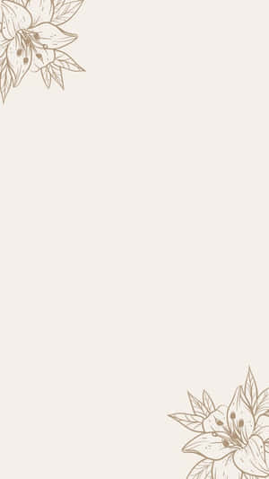 Minimalist Lily Sketch Art Wallpaper