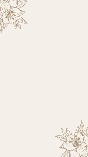 Minimalist Lily Sketch Art Wallpaper