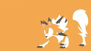Minimalist Lycanroc Orange Wallpaper
