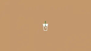 Minimalist Mac Bookwith Coffee Cup Sticker Wallpaper