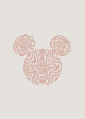 Minimalist Mickey Mouse Spiral Art Wallpaper