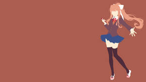 Minimalist Monika Doki Doki Literature Club Art Wallpaper