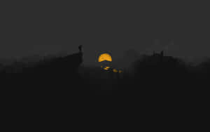 Minimalist Moonlight Silhouette Wallpaper Wallpaper