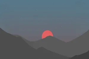 Minimalist Mountain Sunset Wallpaper