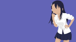 Minimalist Nagatoro Artwork Purple Background Wallpaper