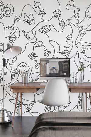 Minimalist Office Artistic Wall Mural.jpg Wallpaper