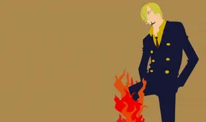 Minimalist One Piece Sanji Vector Art Wallpaper