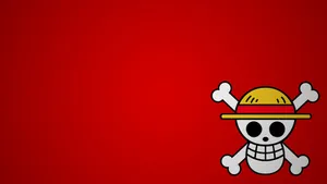 Minimalist One Piece Straw Hat Skull Logo Wallpaper