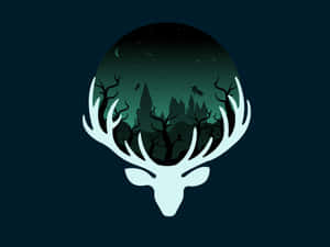 Minimalist Patronus Charm Forest Night Sky Wallpaper