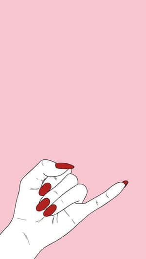 Minimalist Pink Background Hand Gesture Wallpaper