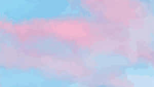 Minimalist Pink Blue Cotton Candy Wallpaper