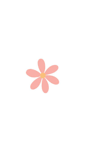 Minimalist_ Pink_ Flower_ Illustration Wallpaper