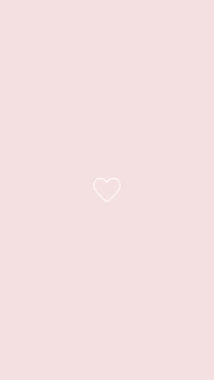 Minimalist Pink Heart Aesthetic Wallpaper