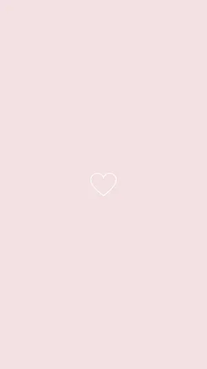 Minimalist Pink Heart Aesthetic Wallpaper