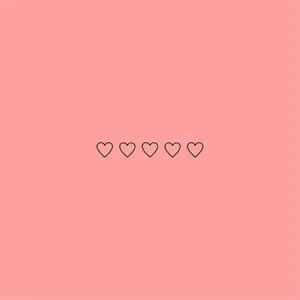 Minimalist Pink Heart Row Wallpaper