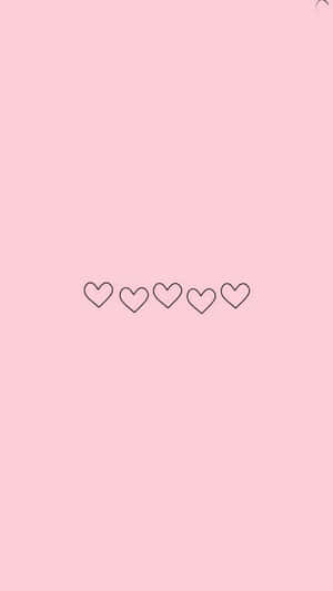 Minimalist Pink Heart Row Wallpaper