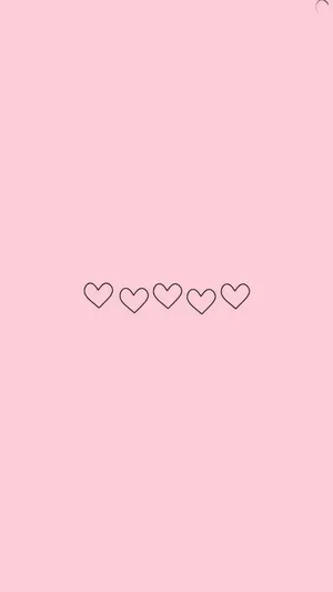 Minimalist Pink Heart Row Wallpaper