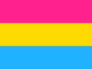 Minimalist Pink Yellow And Cyan Pan Flag Hues Illustration Wallpaper