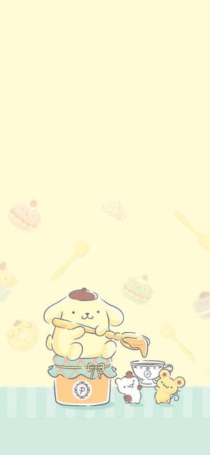 Minimalist Pompompurin Art Wallpaper