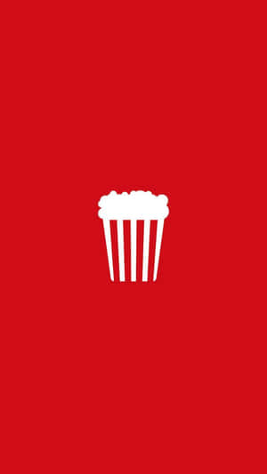 Minimalist Popcorn Icon Red Background Wallpaper