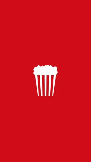 Minimalist Popcorn Icon Red Background Wallpaper