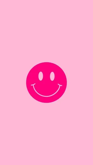 Minimalist Preppy Pink Smiley Face Wallpaper