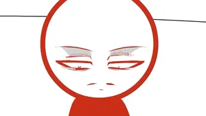 Minimalist Red Character Face Wallpaper