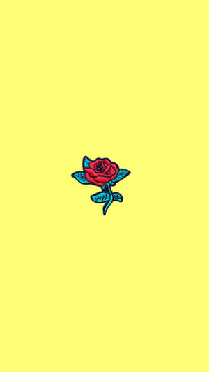 Minimalist Rose Cute Pastel Yellow Wallpaper