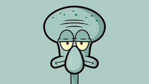 Minimalist Sad Squidward Wallpaper