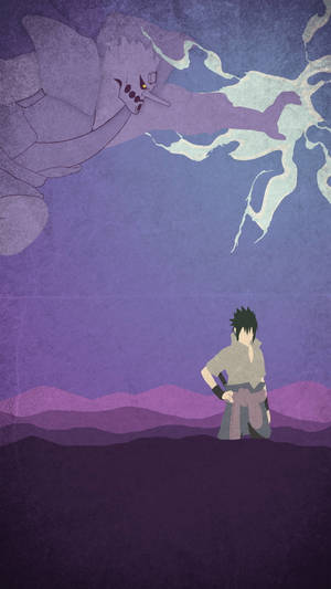 Minimalist Sasuke And Sasuke Susanoo Wallpaper