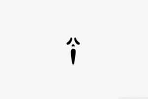 Minimalist Scream Mask Graphic Wallpaper