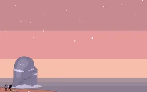 Minimalist Seaside Staircase Wallpaper Wallpaper