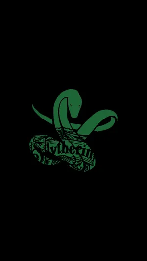 Minimalist Slytherin Snake Text Wallpaper