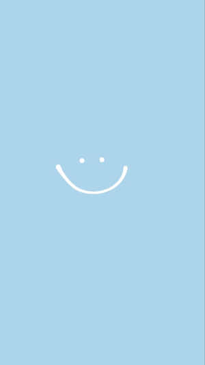 Minimalist Smile Design Blue Background Wallpaper
