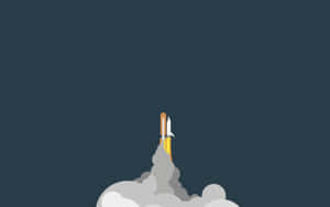 Minimalist Space Shuttle Launch Wallpaper Wallpaper