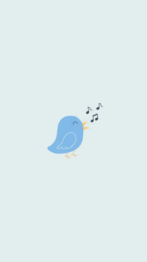 Minimalist Spring Bird Singing Wallpaper