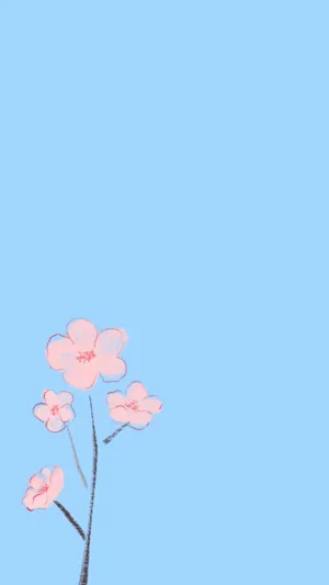 Minimalist Spring Blossom Art Wallpaper