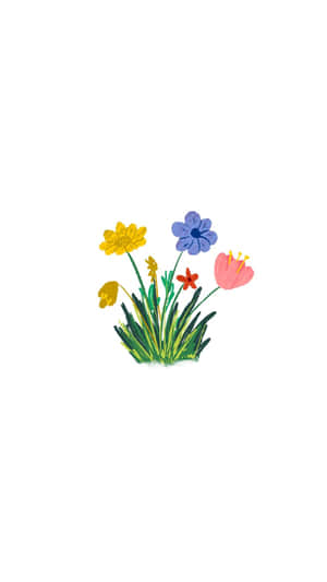 Minimalist Spring Floral Illustration Wallpaper