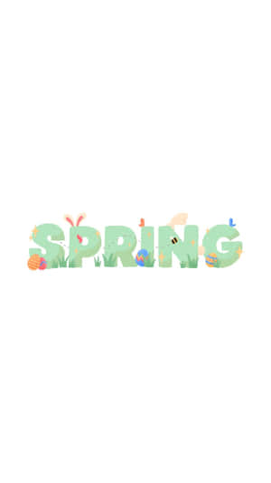 Minimalist Spring Season Graphic Wallpaper