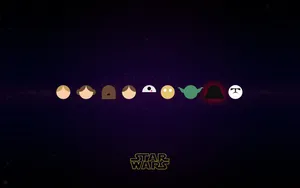 Minimalist Star Wars Characters Icon Wallpaper