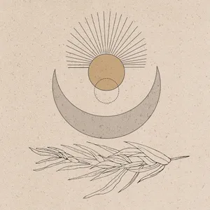 Minimalist Sun Moon Feather Art Wallpaper