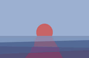 Minimalist Sunset Over Ocean Wallpaper