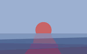 Minimalist Sunset Over Water Illustration.jpg Wallpaper