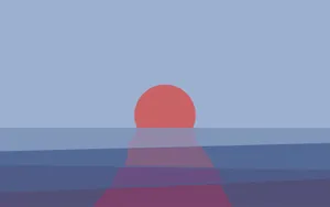 Minimalist Sunset Over Water Illustration.jpg Wallpaper