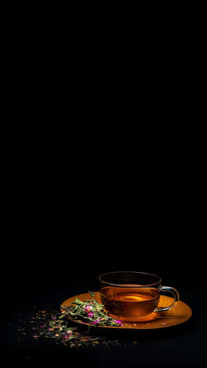 Minimalist Tea Cupwith Loose Leaves Wallpaper