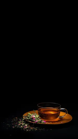 Minimalist Tea Cupwith Loose Leaves Wallpaper